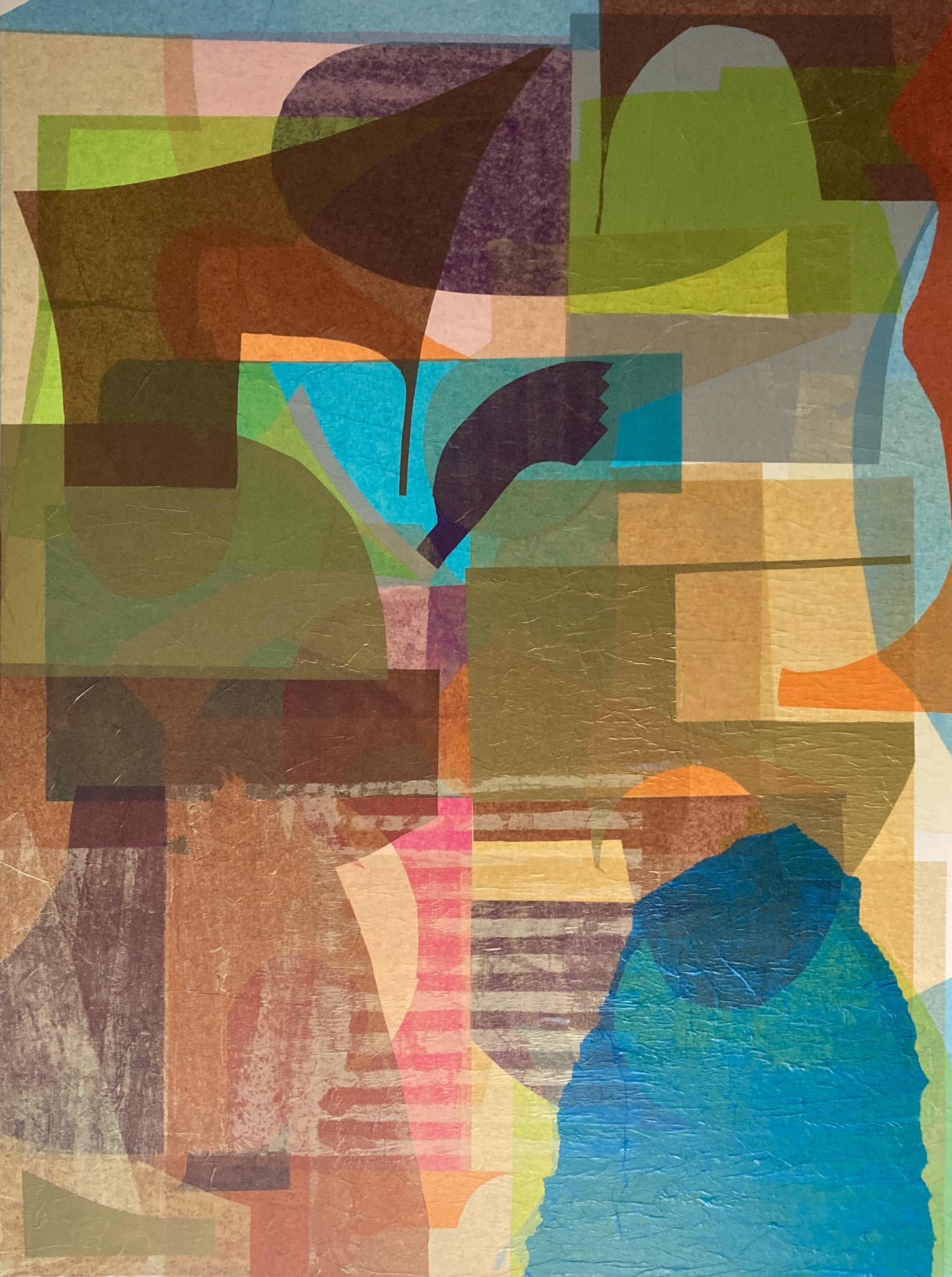 Abstract Geometric Painting 'NOW THEN, THE BEGINNING' Mixed Media on Canvas Rene Vasquez
