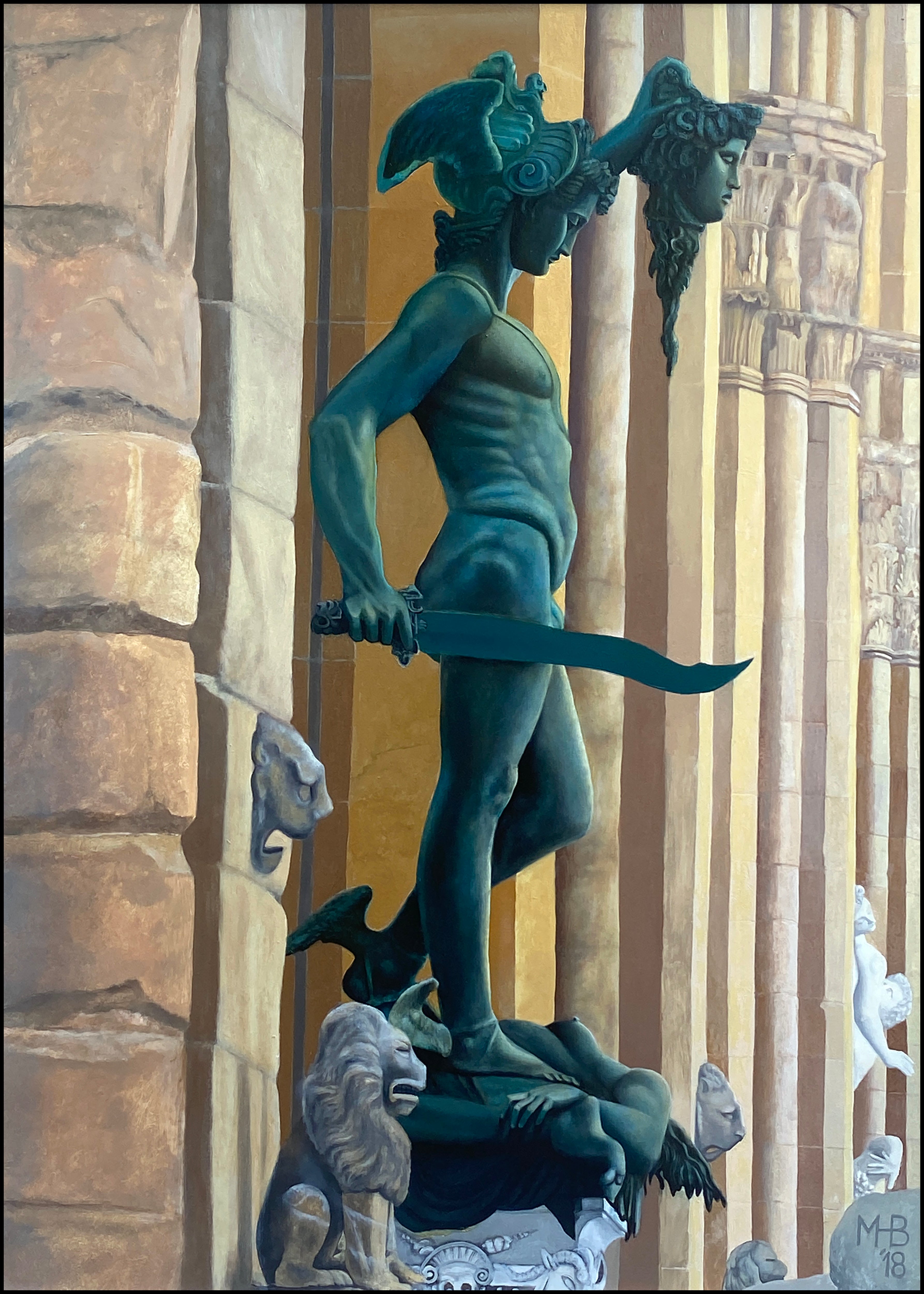 Oil 'PERSEO & MEDUSA' - Oil on Gessoed Panel Matthew Holden Bates