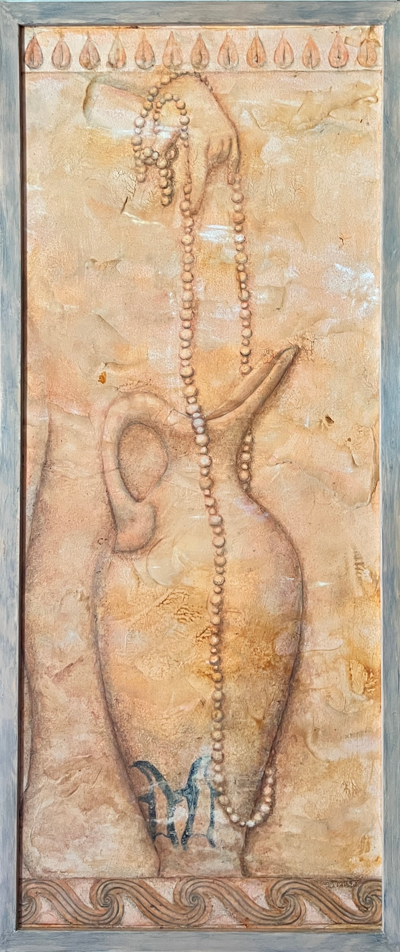 Figurative Oil 'PINK PITCHER WITH PENGUINS' - Framed, Oil on Arches Oil Paper, Mounted on Board Laurie Goodhart