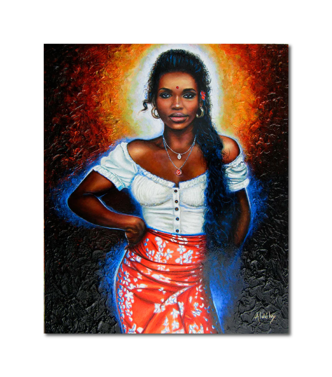 'REINE NOIRE' - Acrylic on Komacel Panel Aldéhy