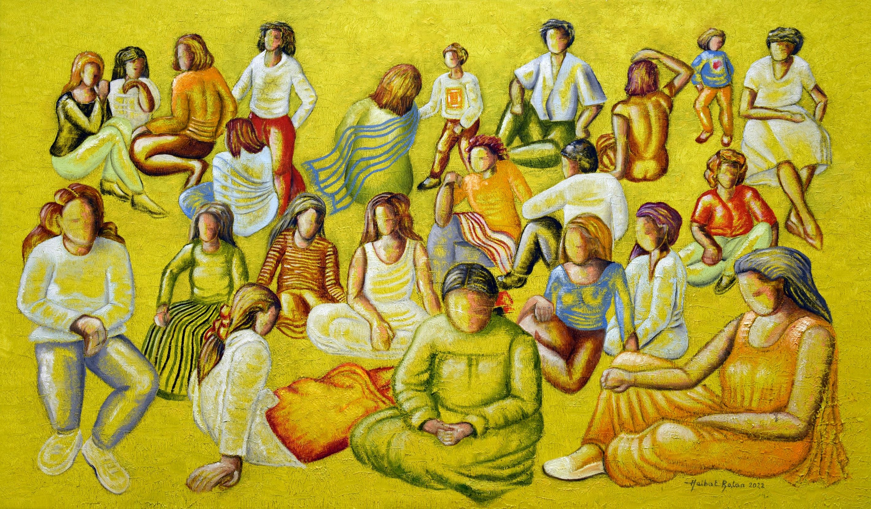 Expressionistic Semi Abstract 'SUNNY DAY' - Oil on Canvas Haibat El Balaa