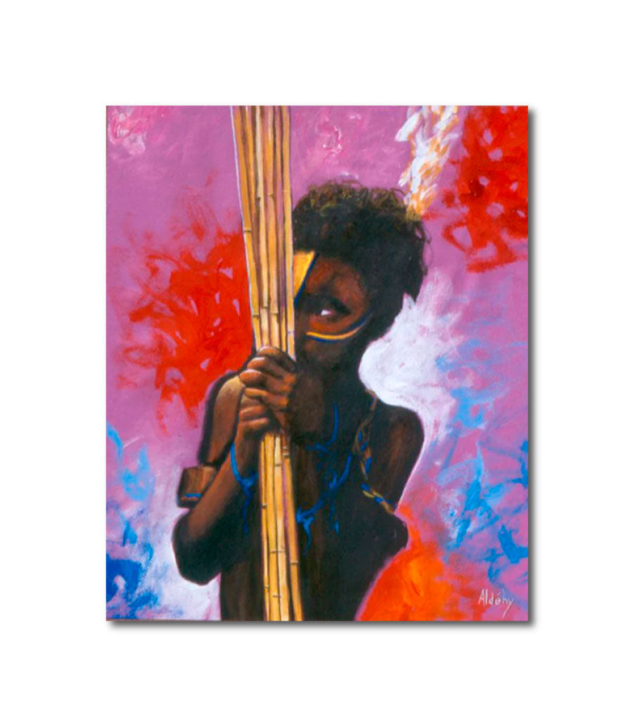 'THE MUSICAL BAMBOUS' - Acrylic on Paper Aldéhy