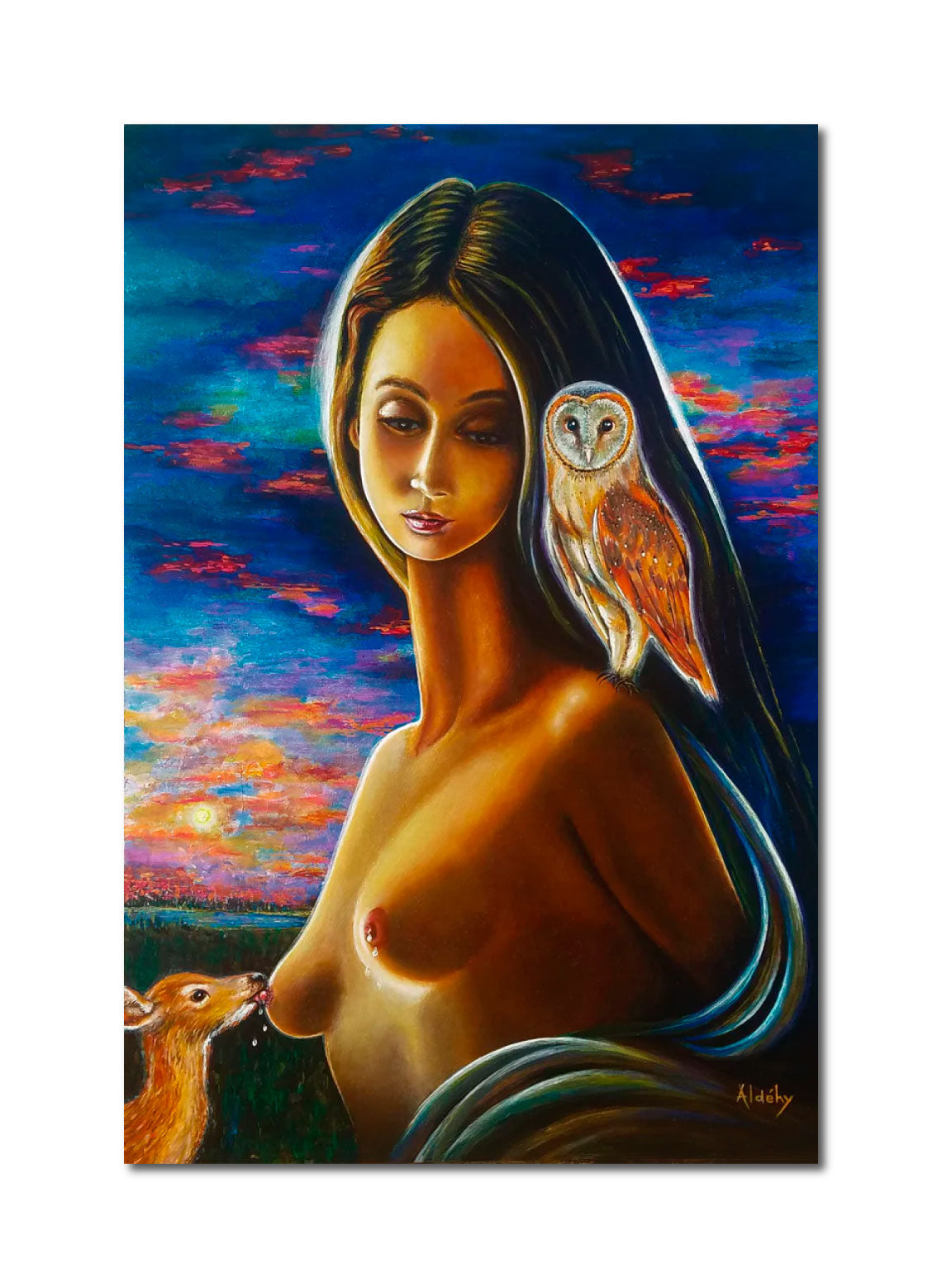 'TRÊVE DE LA NUIT' - Acrylic painting on komacel Aldéhy