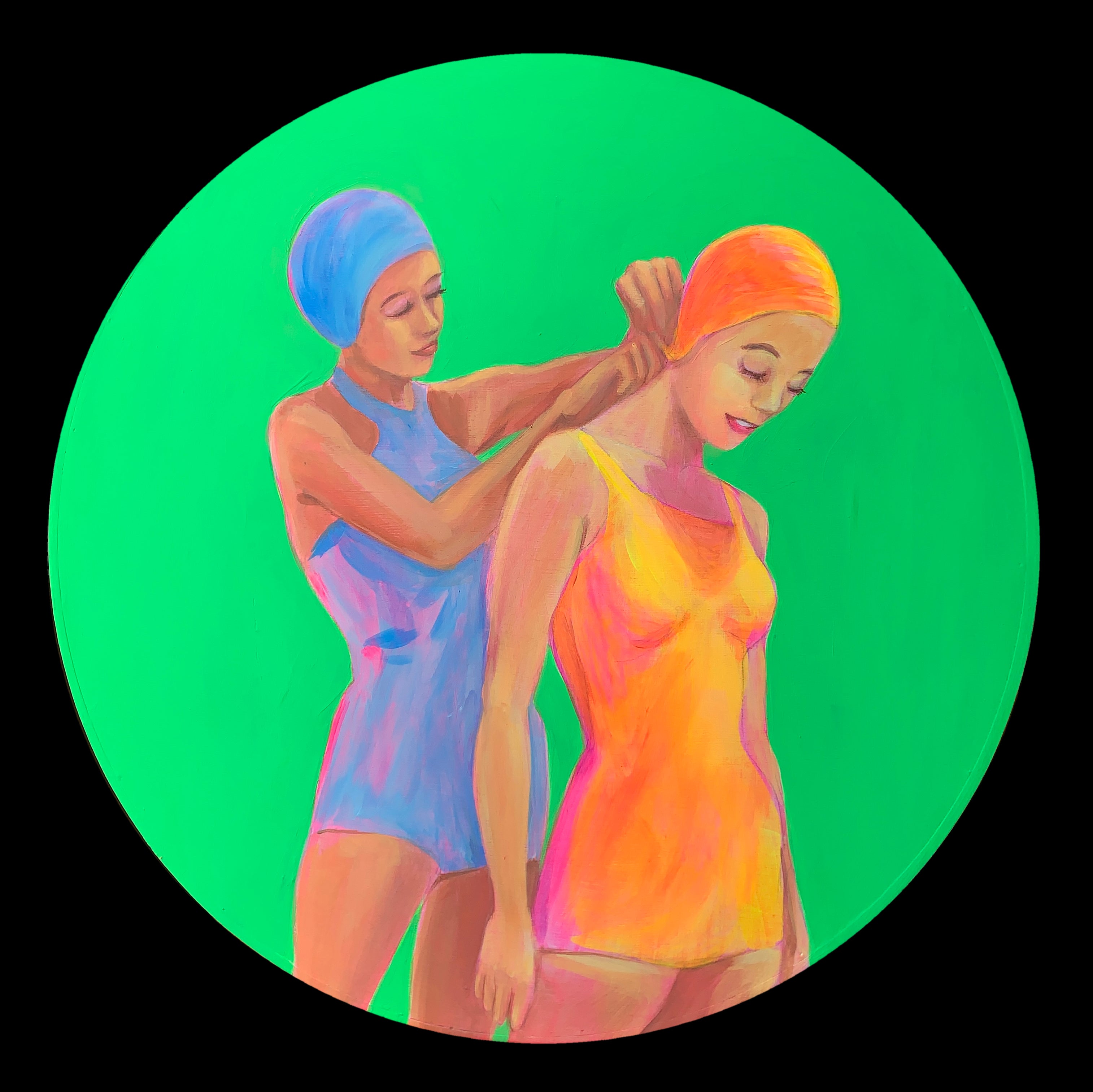 Acrylic 'TOGETHER' - Acrylic on Wood Panel Leticia Lacy