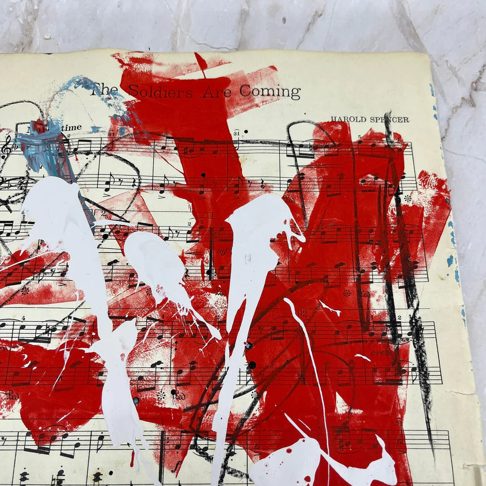 Abstract Mixed Media Painting 'VIVID NOTES SIGNED #10' - Mixed Media Abstract Art Painting Sam Lewis