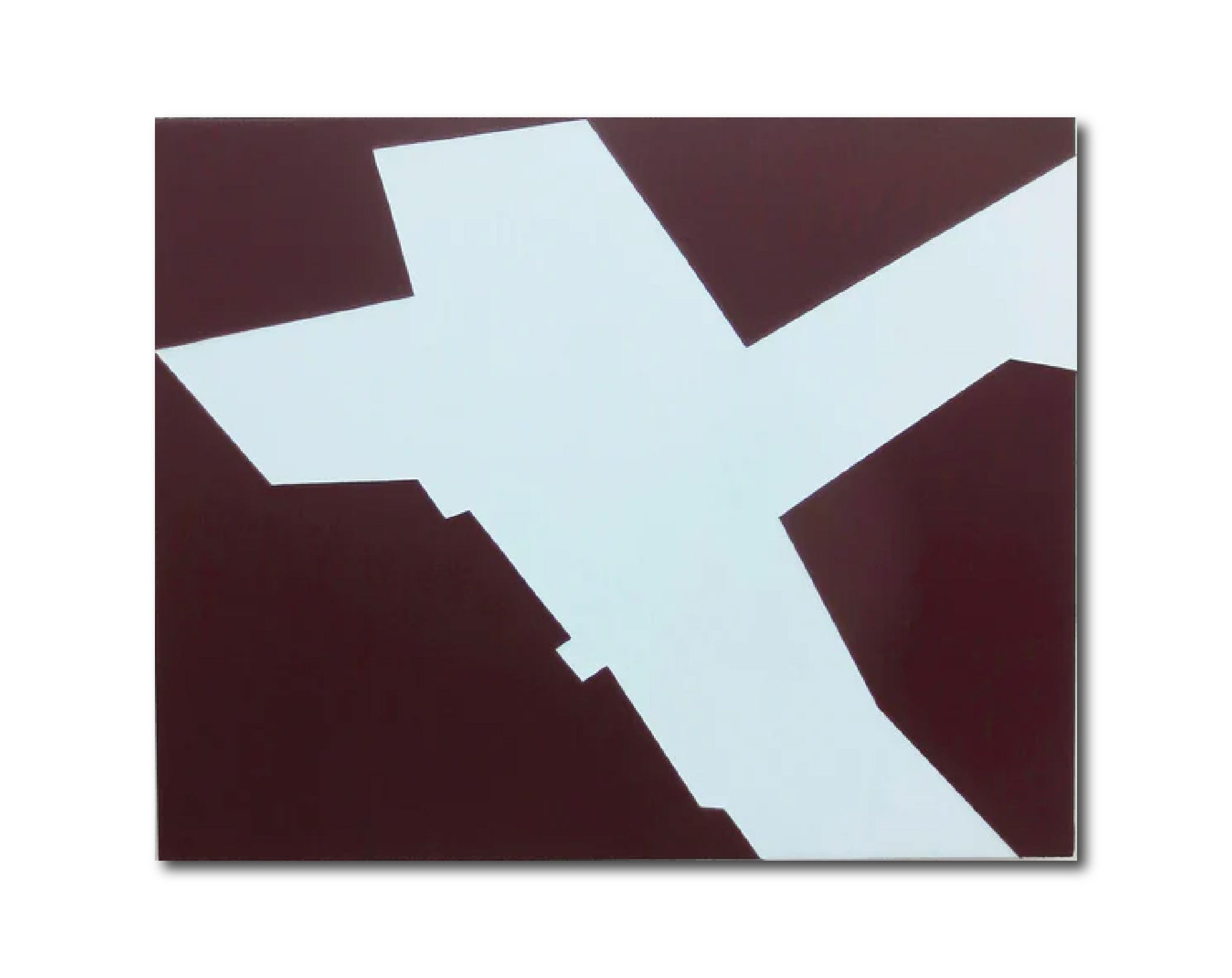 Abstract Acrylic Painting 'FROM THE GROUND UP (RED/ACQUA)' - Acrylic on Aluminum Katherine Lubar