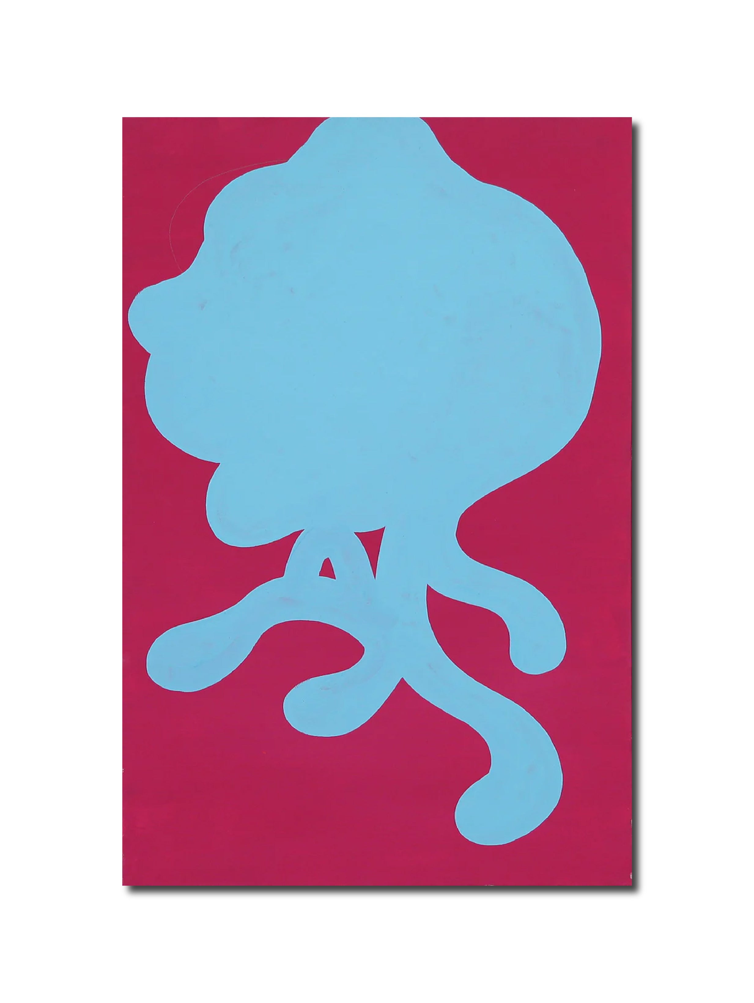 Abstract Gouache 'TRUSTY SQUID' - Acrylic and Gouache on Canvas Gocha Tsinadze