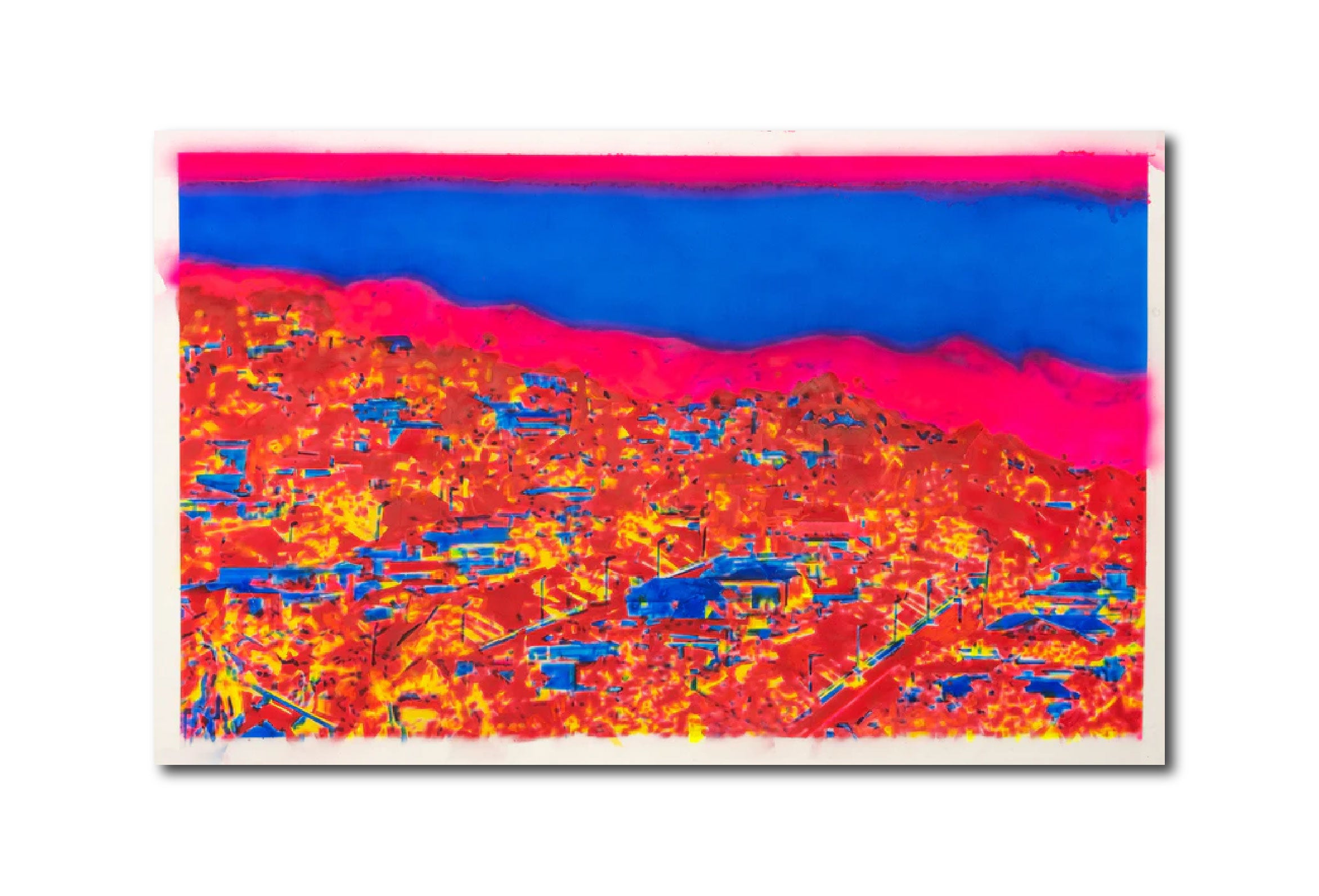Abstract Contemporary Digital Figurative Psychedelic Surrealism 'LOS FELIZ ESTATES (THERMAL)' Michael Shaw