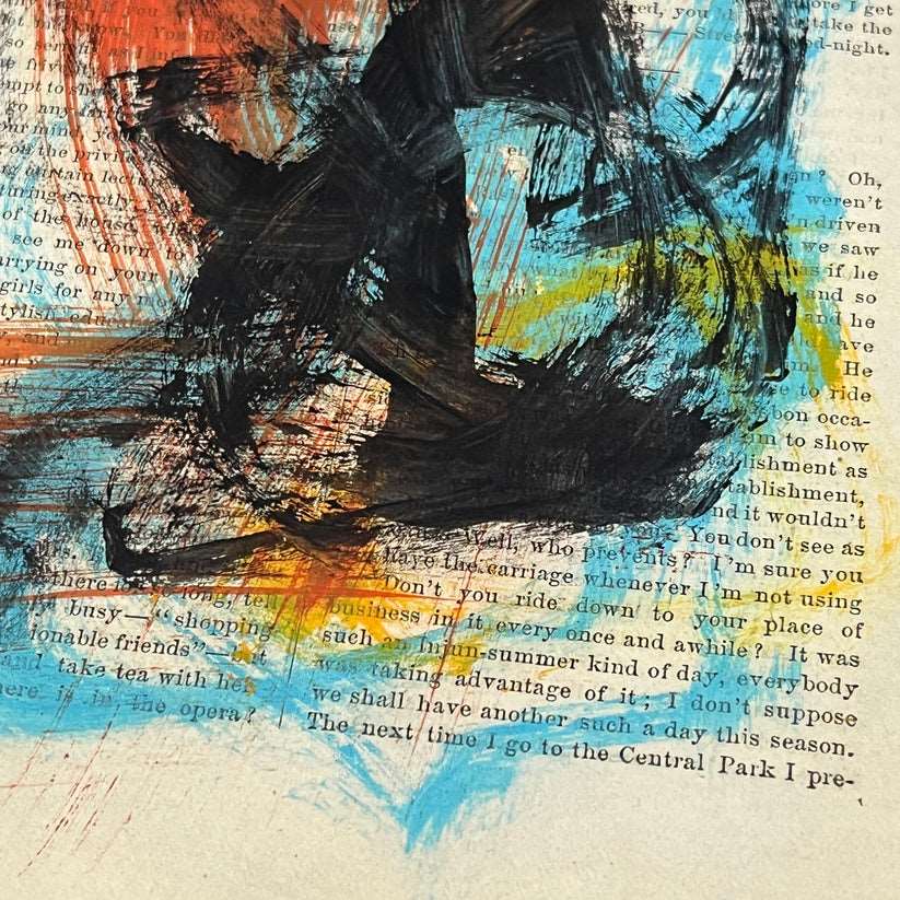 Abstract Mixed Media Painting '1861 PAPER SIGNED #15' - Original Mixed Media Abstract Art Painting Sam Lewis