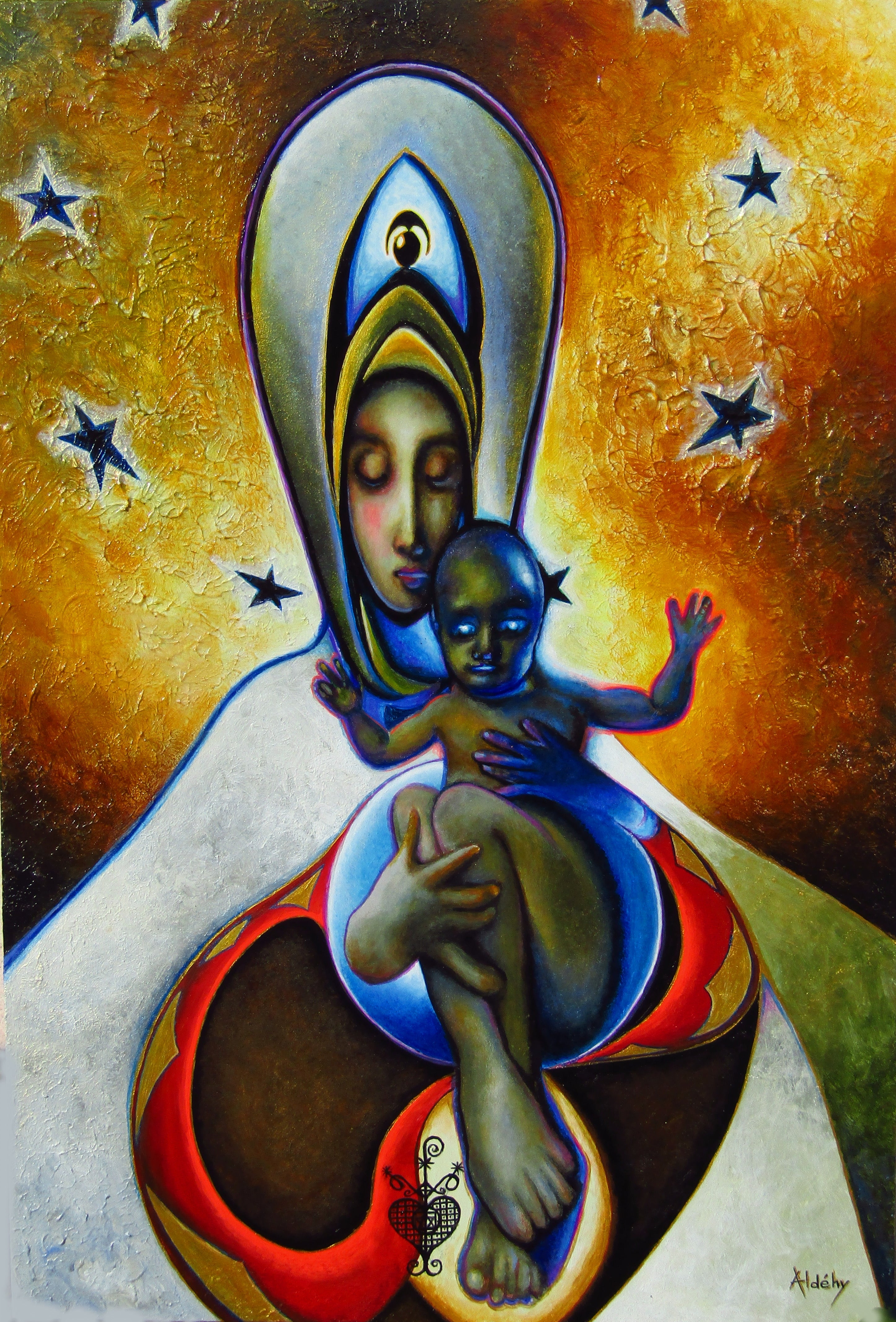 'ERZULIE DANTOR' - Acrylic painting on komacel Aldéhy