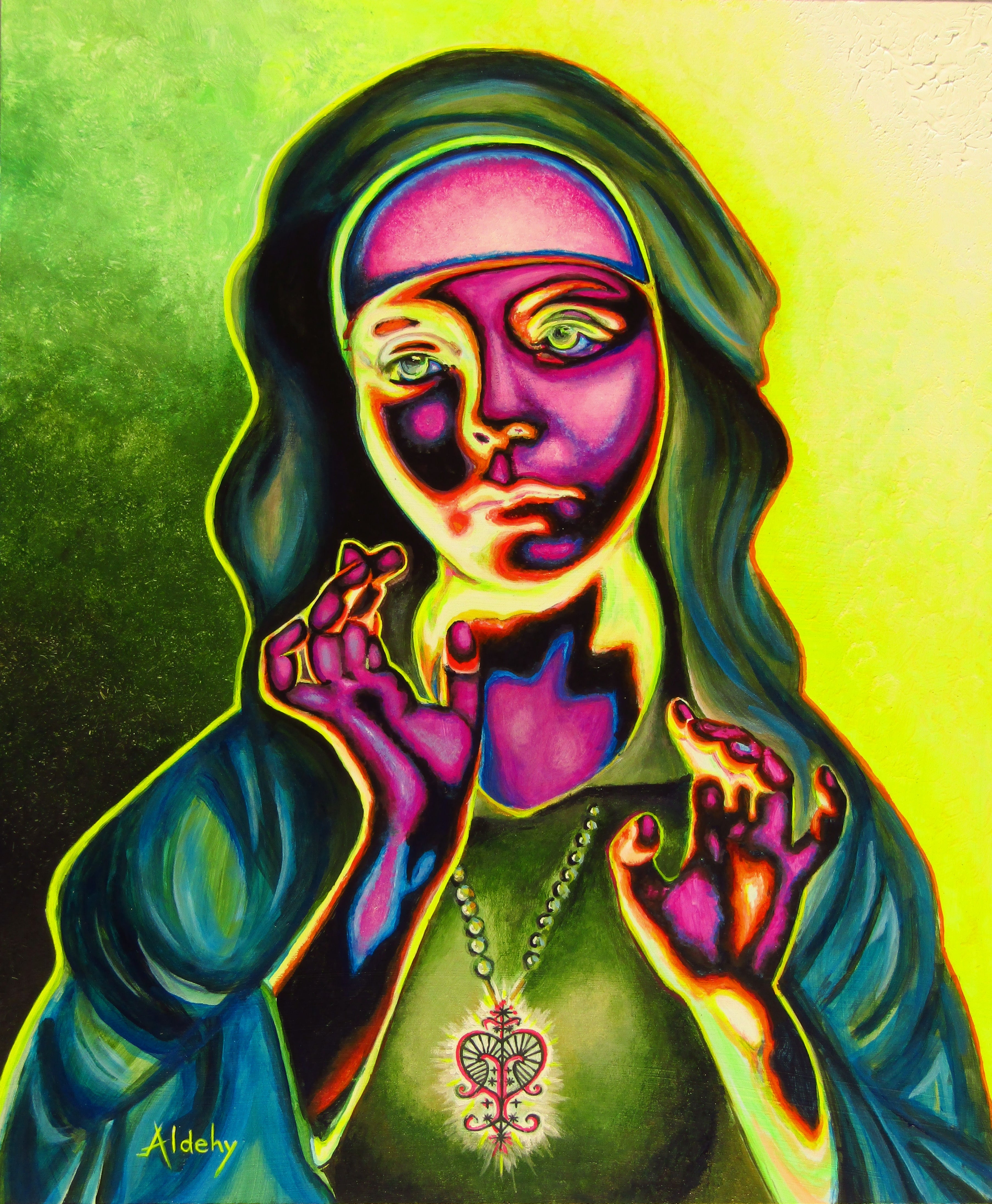 'ERZULIE FRÉDA' - Acrylic painting on komacel Aldéhy