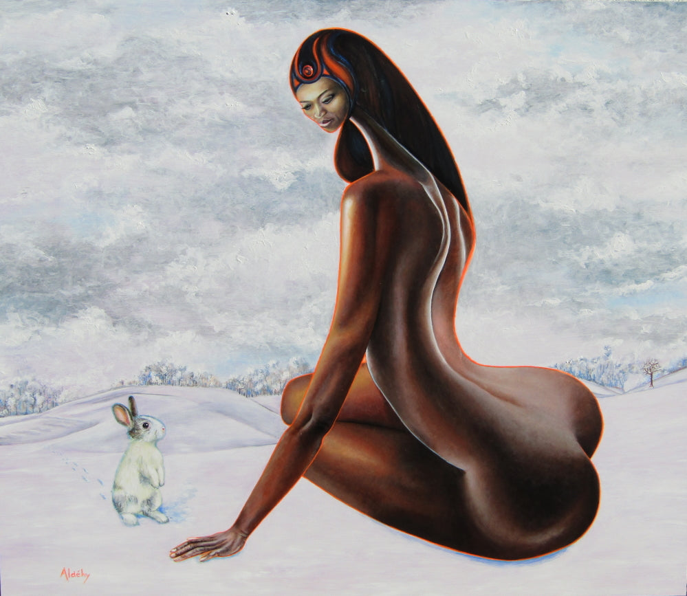 'LE DÉLUGE AU VIOLON.' - Acrylic painting on komacel Aldéhy