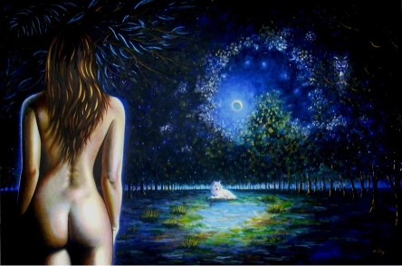 'LES YEUX DE LA NUIT' - Acrylic on Wood Aldéhy