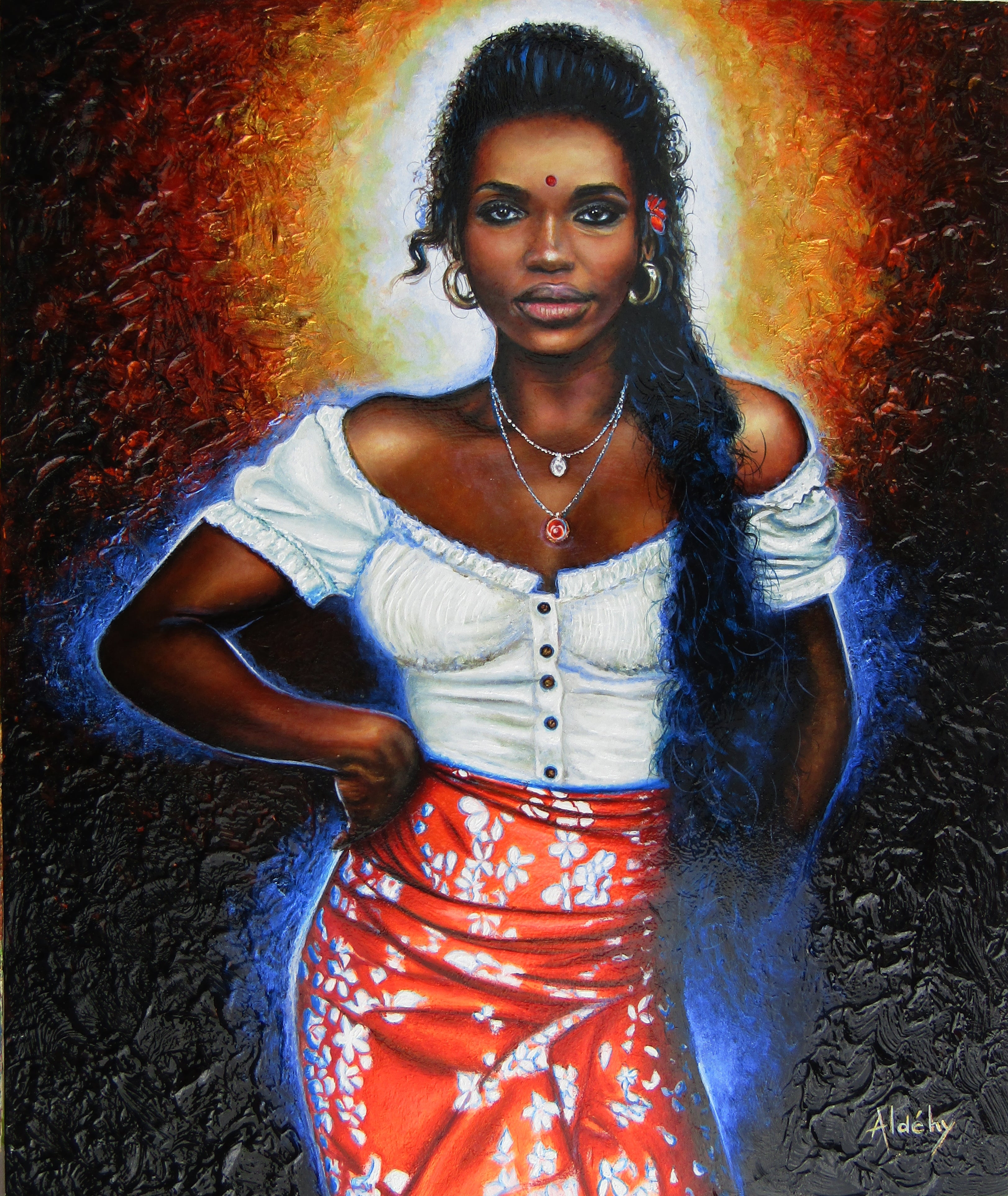 'REINE NOIRE' - Acrylic on Komacel Panel Aldéhy