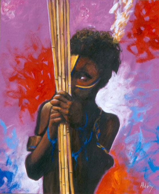 'THE MUSICAL BAMBOUS' - Acrylic on Paper Aldéhy