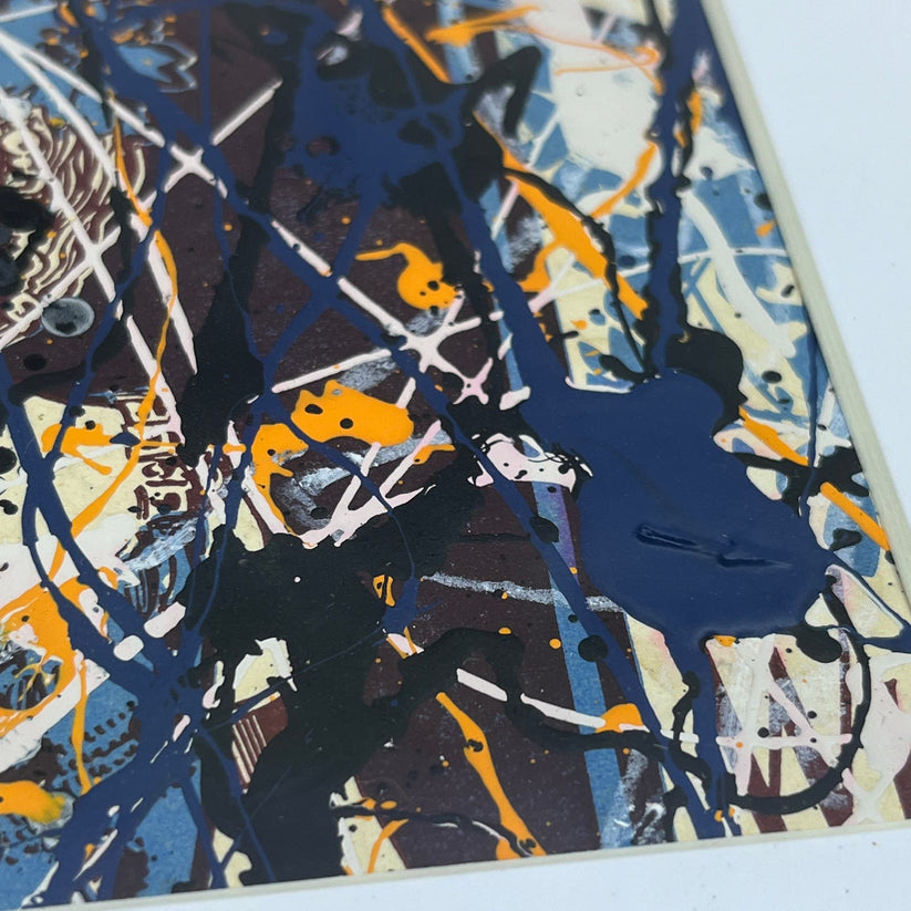 Abstract Mixed Media Painting 'ON ANTIQUE SHEET MUSIC TG9' - Original Framed Abstract Art Painting Sam Lewis