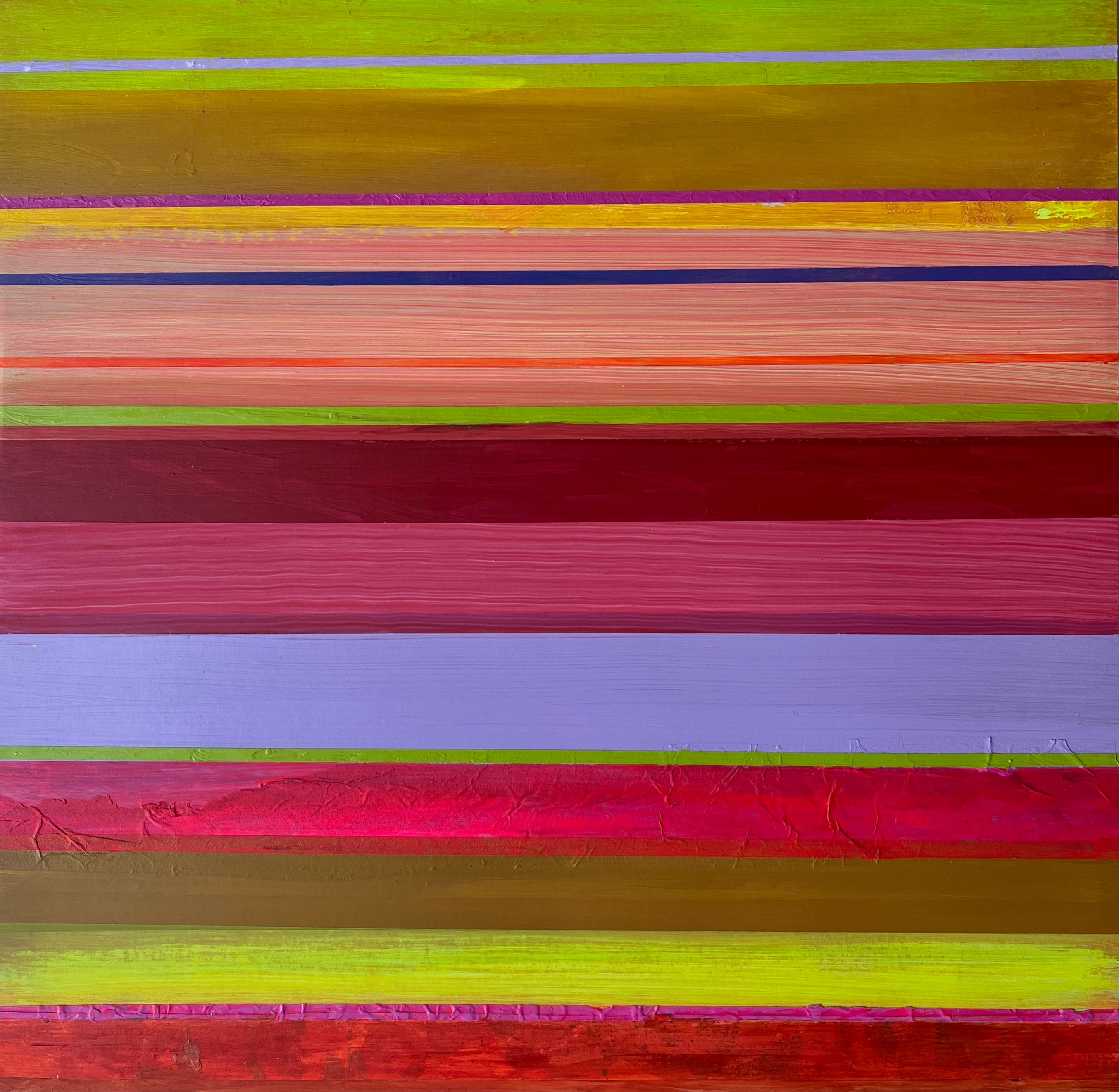 Abstract Acrylic Collage Contemporary Geometric Painting 'HAPTIC BARCODE 7/23' Susanne Meier zu Eissen-Rau