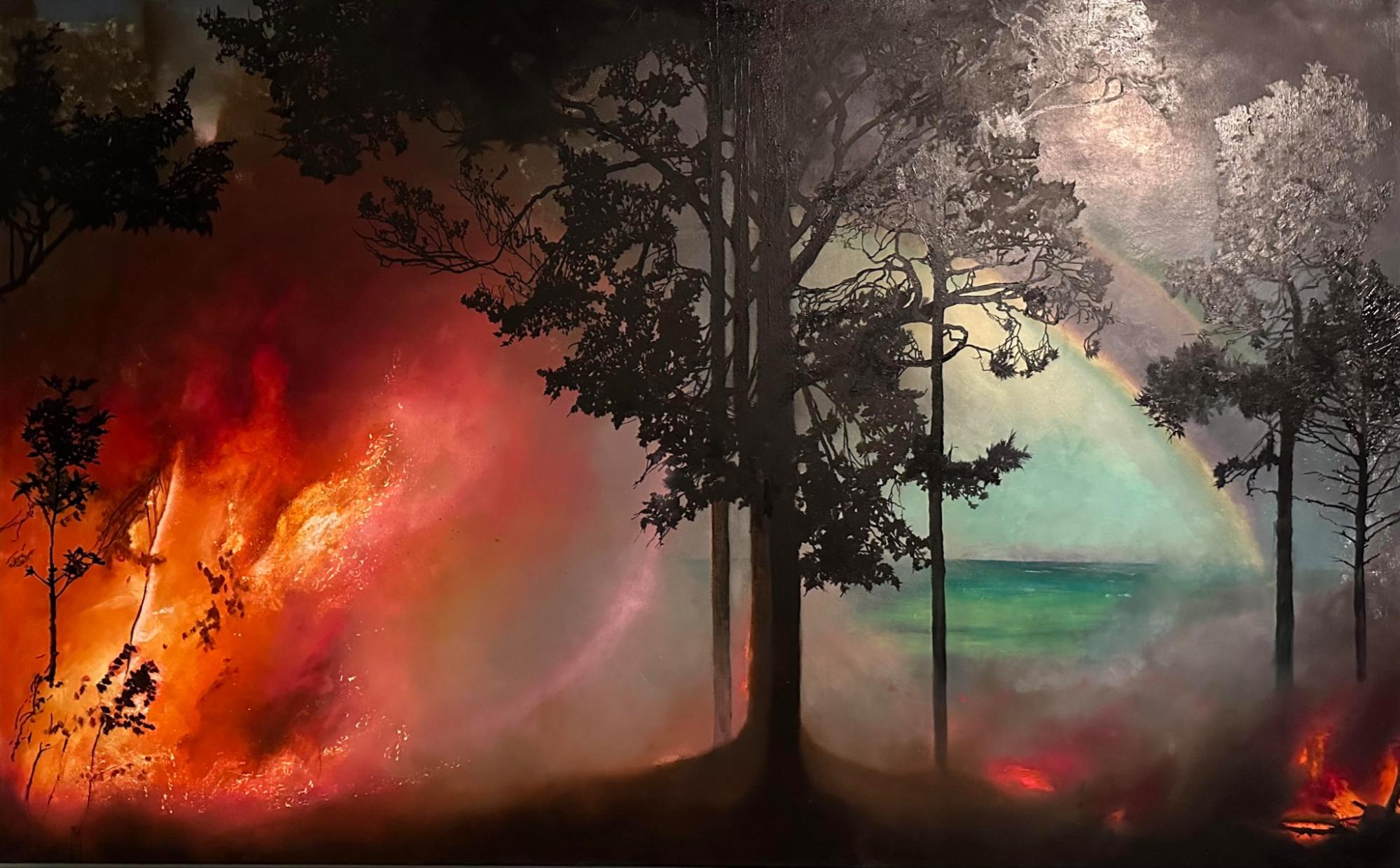 Landscape Oil Painting 'YOU AND ME AND THE WAR' - Oil on Canvas Michael Prettyman