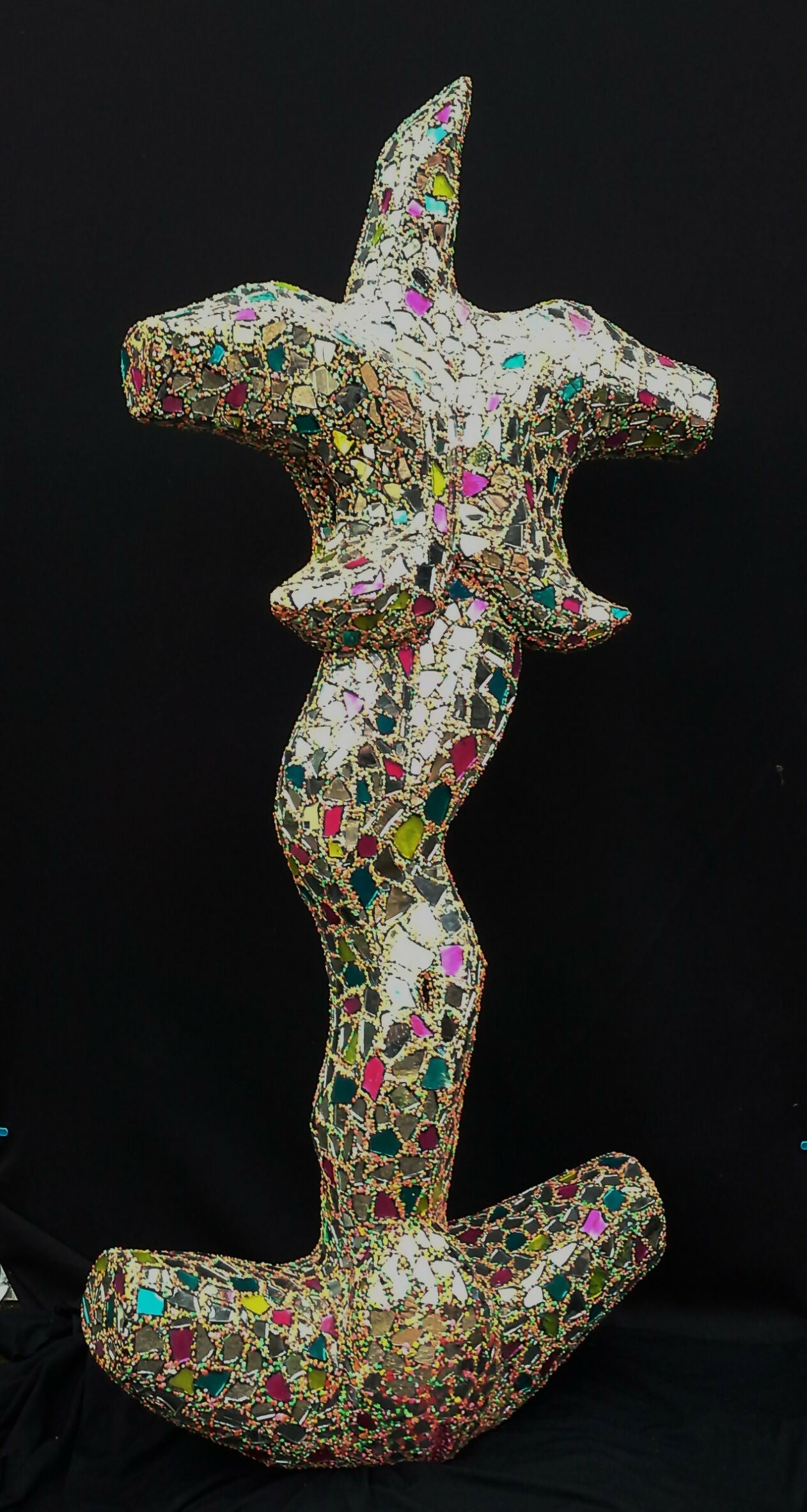 Figurative Mixed Media Mosaic Sculpture “ Warrior Queen “ ( mother of all battles ) Andru Fijalkowski