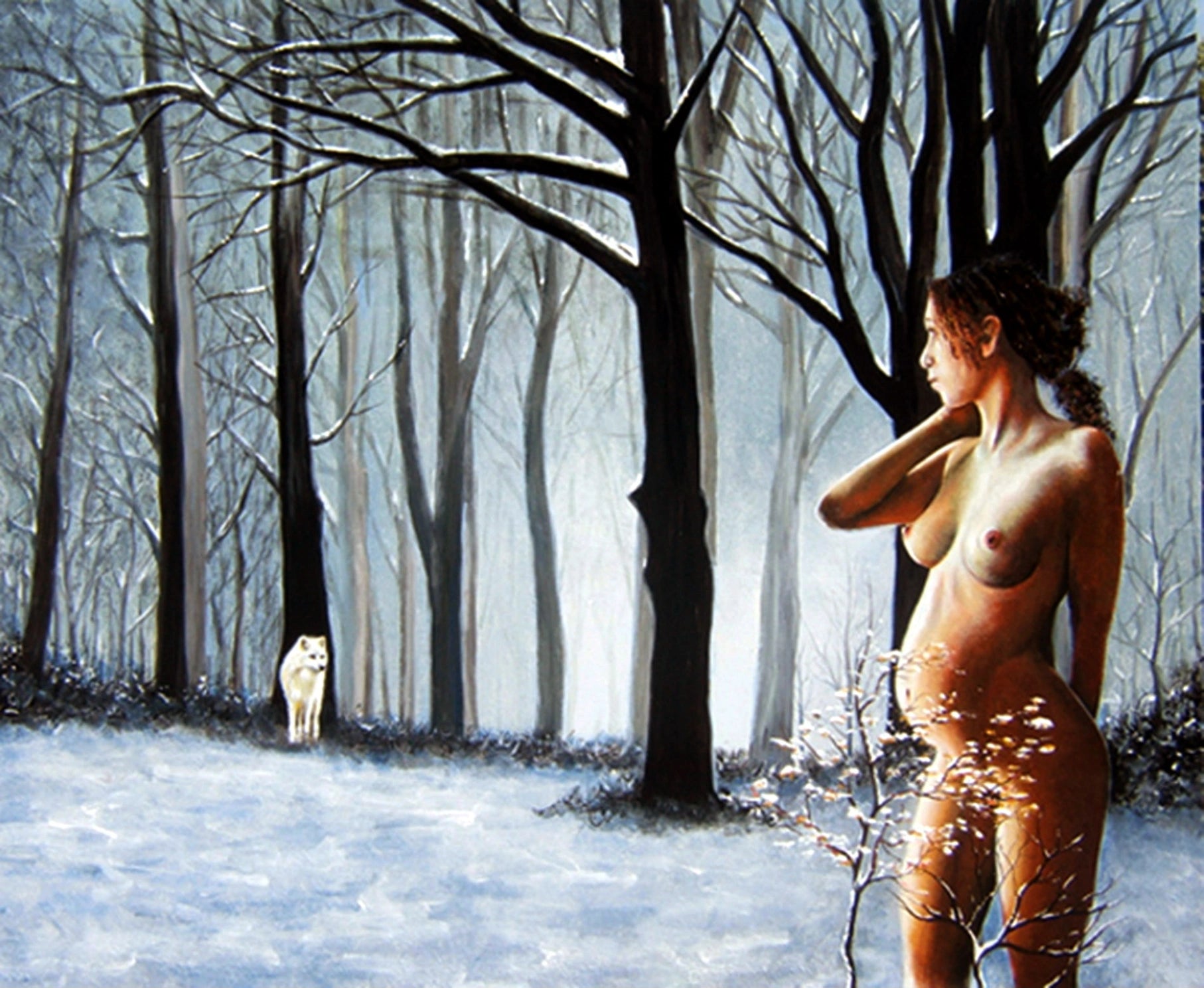 'LE LOUP ET L'AGNEAU' - Acrylic on Wood Aldéhy