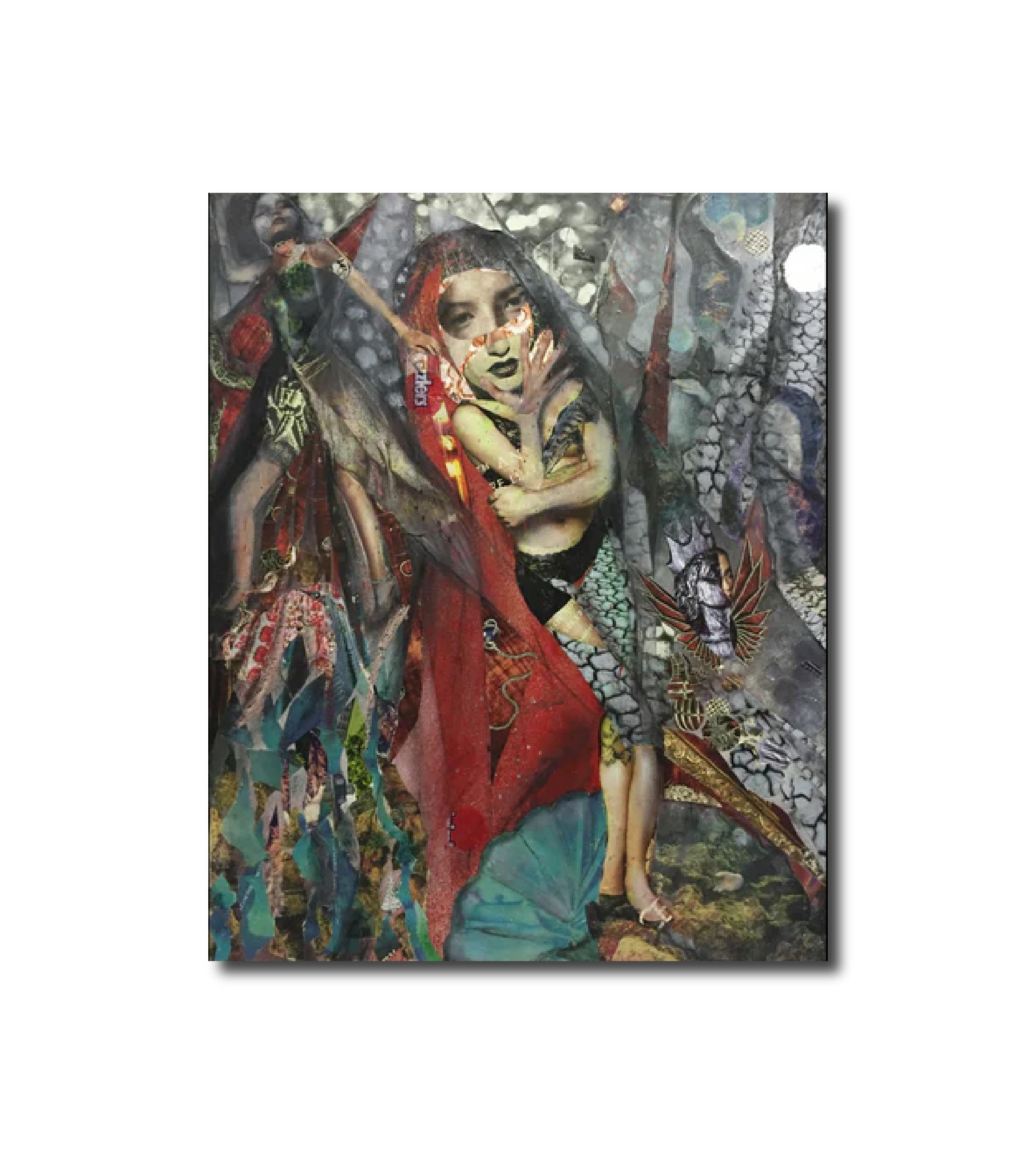 Collage Feminist Art Figurative Surrealist Collage 'VENUS REVISITED' - Acrylic & Collage on Wood Panel Denise Jones Adler